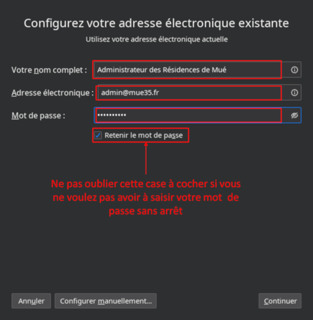 Création du compte. Création du compte.