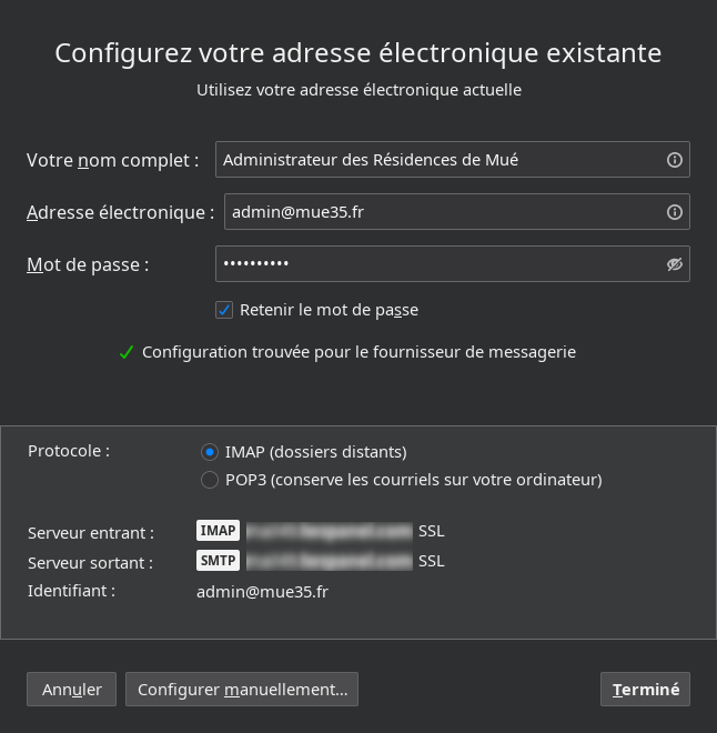 Recherche du mode de connexion au compte. Recherche du mode de connexion au compte.